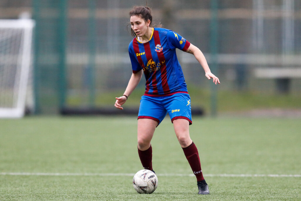 Chrystalla Moreton of Cascade Y.C Ladies during the Genero Adran South 24/25 fixture between Cascade Y.C Ladies and Llanelli Town Ladies at CCB Centre For Sporting Excellence, Ystrad Mynach, Wales