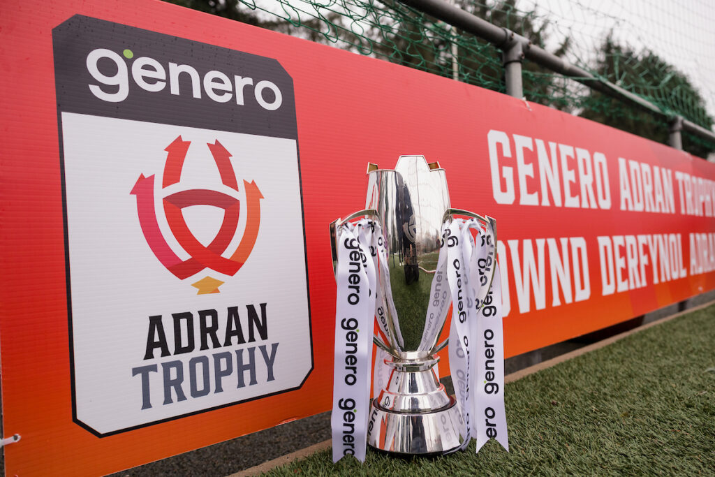 Genero Adran Trophy ahead of the 2025 final at Latham Park.