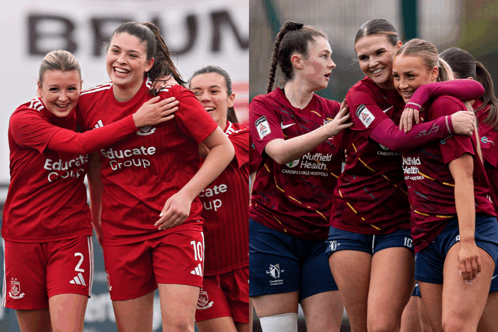 Connah's Quay Nomads (left) and Cardiff Met (right) can win the Genero Adran North and South titles respectively this weekend.